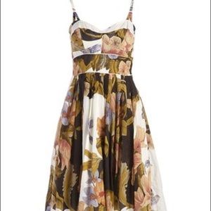 Anthropologie Botanical Tea-Length Dress